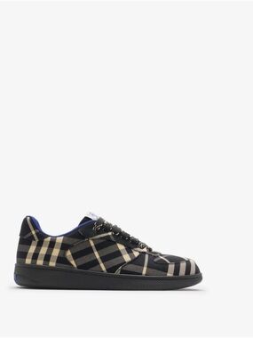 Burberry Black & Beige Check Low-Top Sneakers